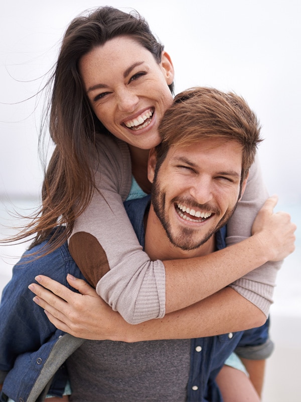 Couple smiling