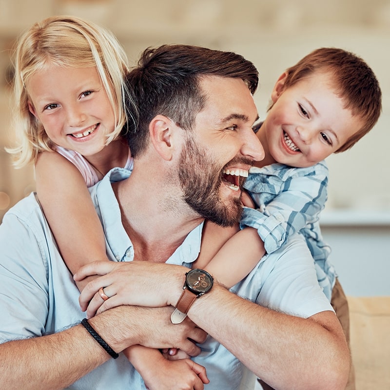 Father with kids